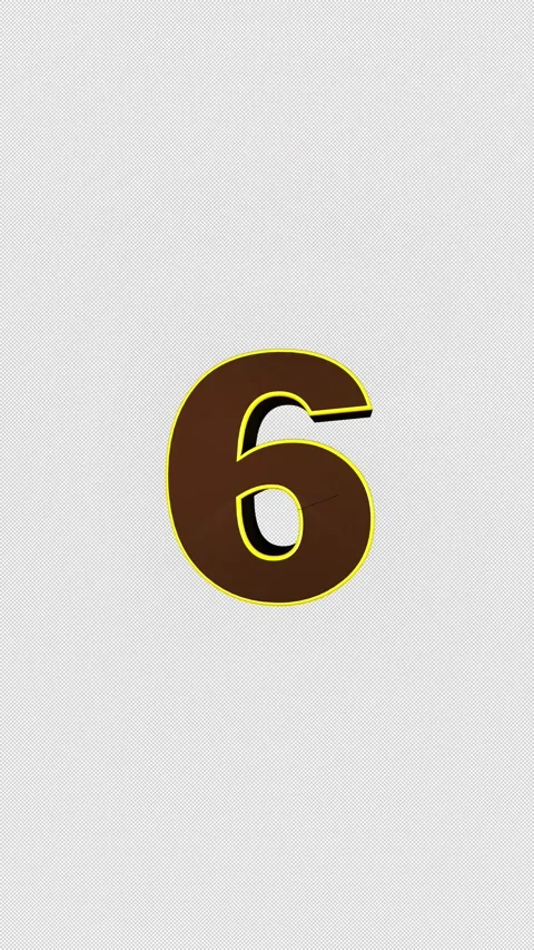 Number 6 Explosive Top Ten Number Transition Animation, Loop 스톡 동영상 336975014
