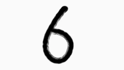 Number 6 Hand Drawn Animation With Brush Stroke Stock Footage 300296461