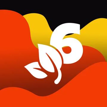 Number 6 Leaf Logo Illustrazione stock