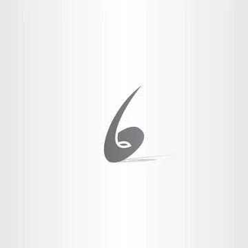 Number 6 no six vector black logo icon 스톡 일러스트