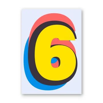 Number 6 poster Stock Illustration