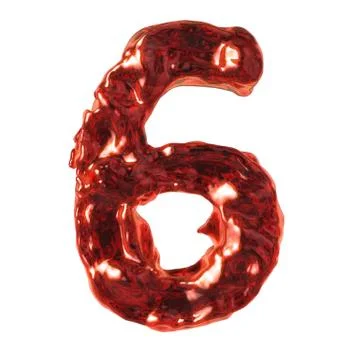 Number 6 red liquid Stock Illustration