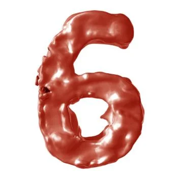 Number 6 red milk Illustrazione stock