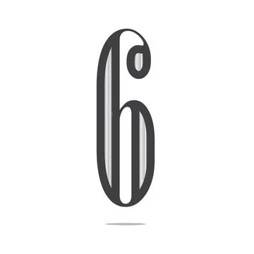 Number 6 vector design 스톡 일러스트