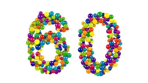 Number 60 as balls over white background Stock Illustration