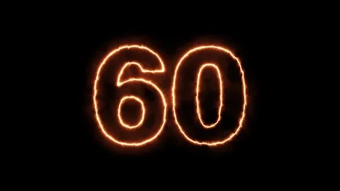 Number 60 fire Animation Stock Footage 276897997