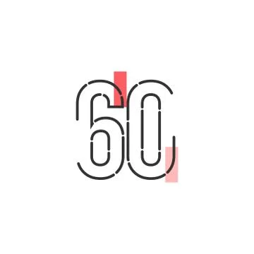 Number 60 Vector Template Design Illustration Design for Anniversary Celebrat Stock Illustration