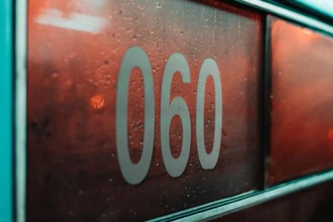 Number 60 on the window Stock Photos