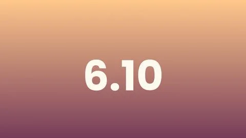 Number 6.10 on gradient background Stock Illustration