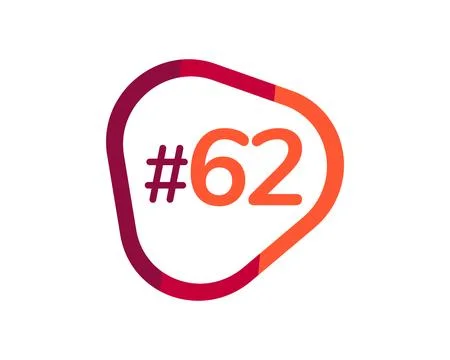 Number 62 image design, 62 logos Illustrazione stock