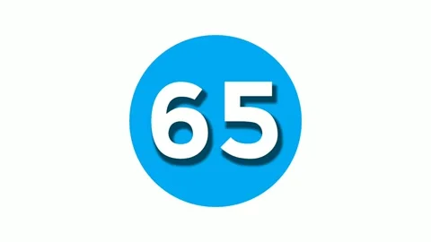 Number 65 sixty five sign symbol animation motion graphics on white circle Stock Footage 258428367