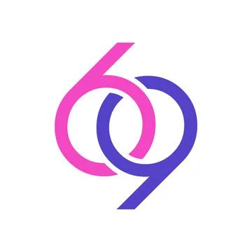 Number 69 logo icon Stock Illustration