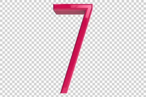 Number 7 3d render illustration PNG Transparent Background Illustrazione stock
