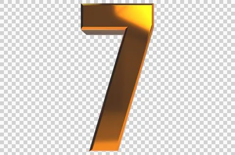 Number 7 3d render illustration PNG Transparent Background Stock Illustration