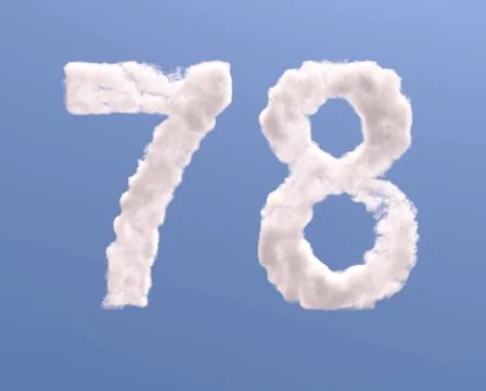 Number 7 and 8 cloud shape Number 7 and 8 cloud shape, isolated on white b... Foto stock