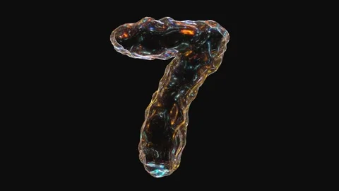 Number 7 animation isolated on black background Stock Footage 280357586