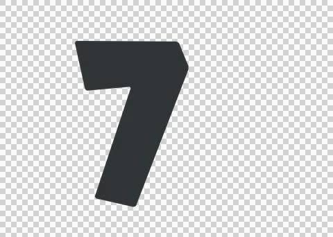 Number 7 Black Numeric Seven Digit Character minimalist bold Stock Illustration