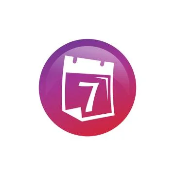 Number 7 on calendar icon Stock Illustration
