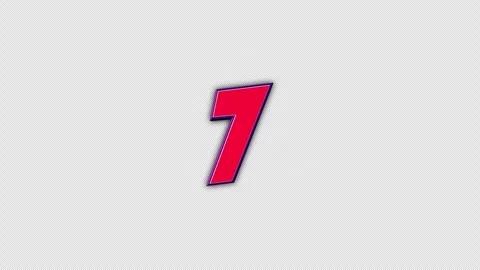 Number 7 Comic Text Animation Background on Alpha Channel, Loop 库存影片 316738042