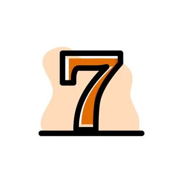 Number 7 Conceptual Vector Icon Design Illustration Stock Illustration