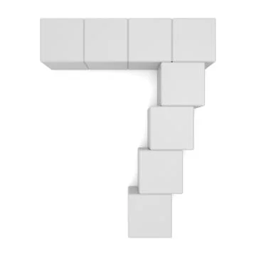 Number 7 cubic white Stock Illustration