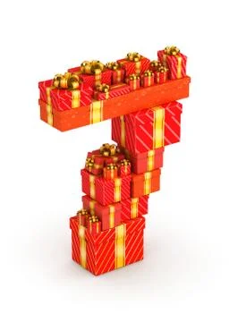 Number 7 from gifts Stock Illustration