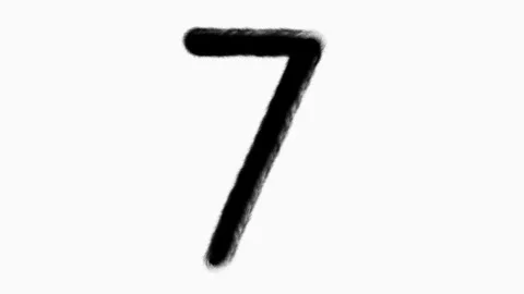Number 7 Hand Drawn Animation With Brush Stroke Stock Footage 300296486