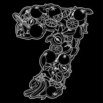 Number 7 Illustrazione stock