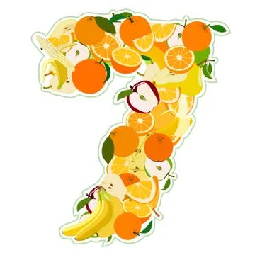 Number 7 Illustrazione stock