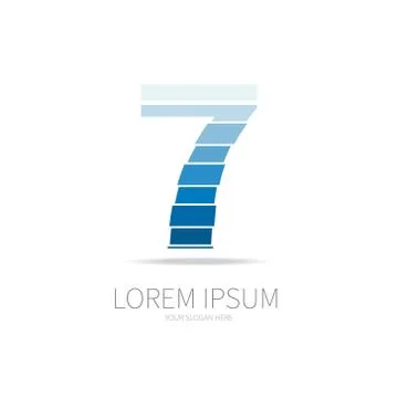 Number 7 logo design Stock Illustration