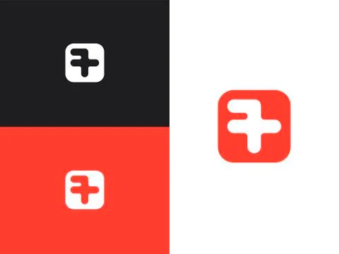Number 7 logo icon in square rounded shape Stock Illustration