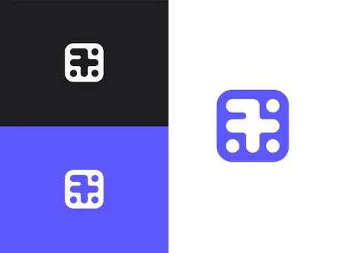 Number 7 logo icon in square rounded shape Stock Illustration