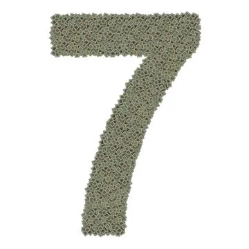 Number 7 made of old and dirty microprocessors Stock Illustration