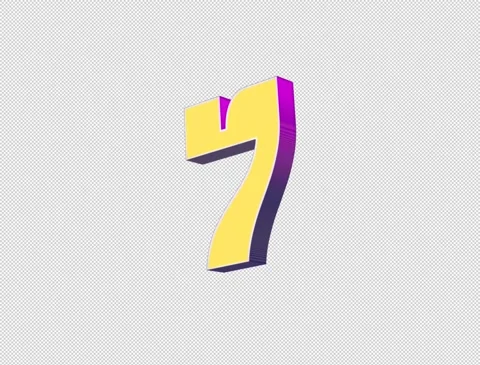 Number 7 Pop Up Stock Footage 333726499