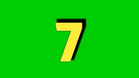 Number 7 Seven cartoon animation on gree... | Stock Video | Pond5