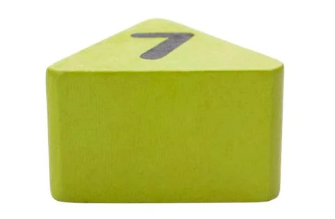 Number 7 in a triangular shape block Foto stock