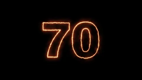 Number 70 fire Animation Stock Footage 276897953