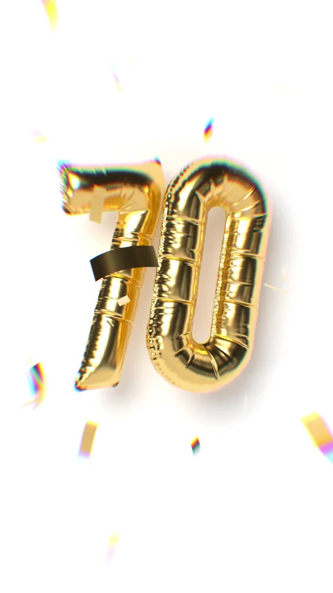 Number 70 Moving Gold Balloon Text Stock Footage 308783531