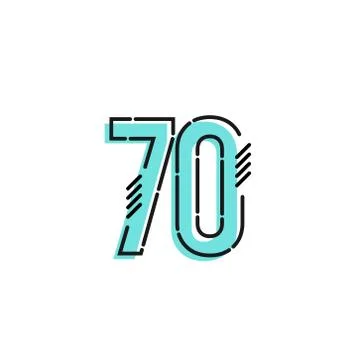 Number 70 Vector Template Design Illustration Design for Anniversary Celebrat Stock Illustration