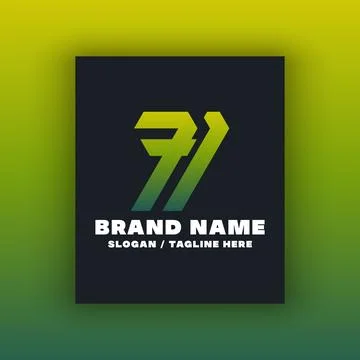 Number 71 logo design template. Stock Illustration