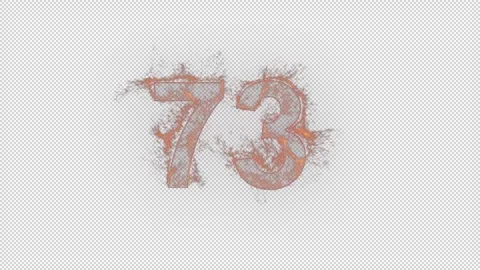 Number 73 on fire with alpha channel, number seventy three 스톡 동영상 264033858