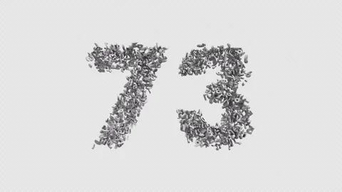 Number 73 Made Of Numbers. 3D Font Number Animation With Alpha Channel Stock Footage 302260129
