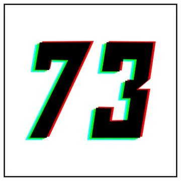 Number 73, seventy three vector desing logo.Dynamic, split-color, shadow of   Stock Illustration