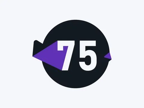 Number 75 logo icon design vector image Stock Illustration