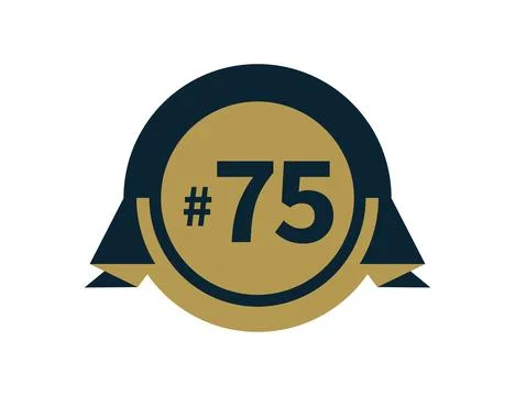 Number 75 or #75 badge design Stock Illustration