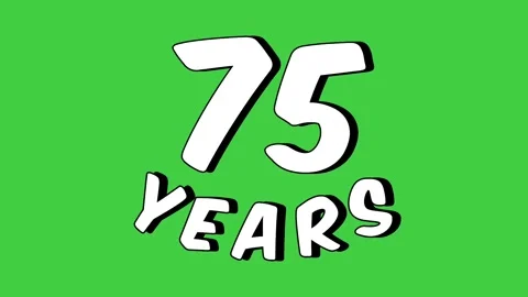 Number 75 seventy five years text animation motion graphics cartoon on Stock Footage 292201883