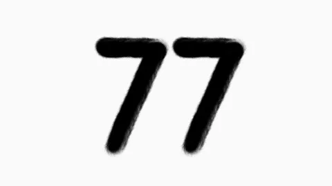 Number 77 Hand Drawn Animation With Brush Stroke Stock Footage 300997334