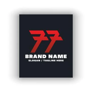 Number 77 logo design template. Illustrazione stock
