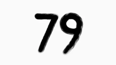 Number 79 Hand Drawn Animation With Brush Stroke Stock Footage 300997089
