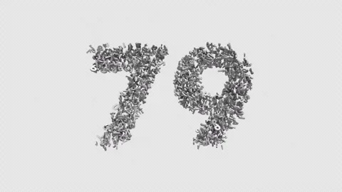 Number 79 Made Of Numbers. 3D Font Number Animation With Alpha Channel Video stock 302260588